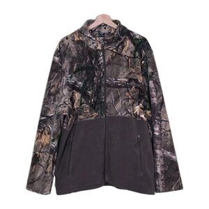Realtree Shirt Shacket Mens 2XL Camo Oak Tree Full Zip LS Pockets Fleece Hunting